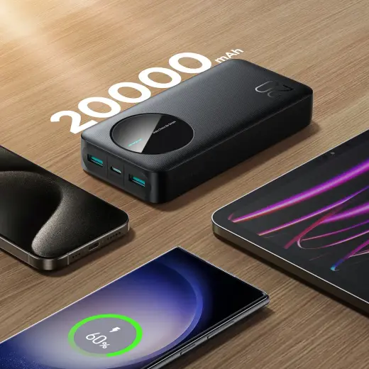 Joyroom JR-PBF14 ārējais akumulators (powerbank) | 20000 mAh | 12W | USB-A, USB-C | melns Foto 10