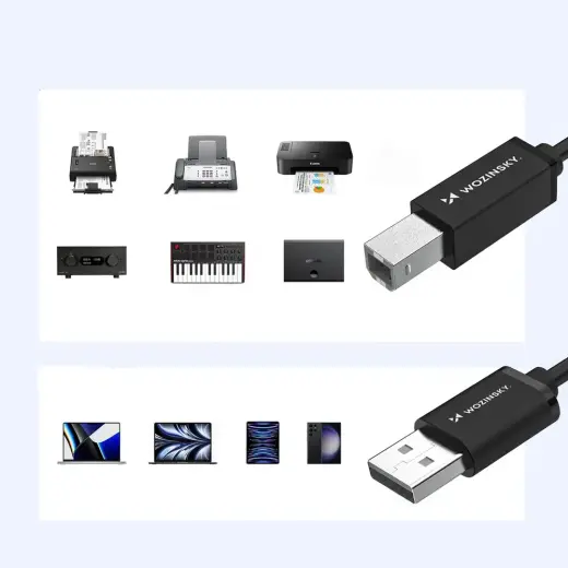 Wozinsky WKDDY3S USB-B - USB-A 480Mb|s Cable 2m - Black Foto 7