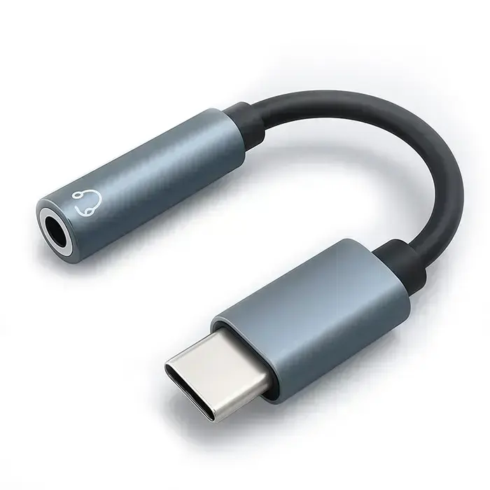 Qoltec Adapter USB-C | Jack 3.5mm | 10cm | Aluminium