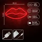 Neon LED Light LIPS red Bat + USB FLNE08 Forever Light Foto 5