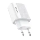 Network charger Vipfan E01, 1x USB, 2.4A + USB-C cable (white) Foto 3
