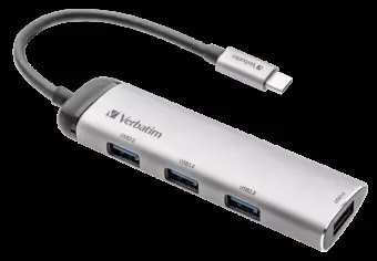 USB dokstacija Verbatim HUB 4-PORT USB-C Multiport