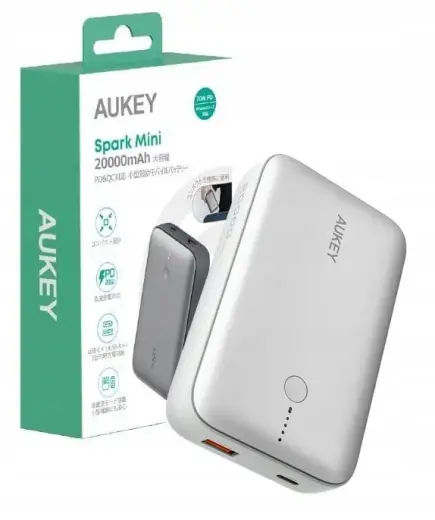 AUKEY PB-Y57 Spark Mini 20000mAh Compact Fast Charging Power Bank White
