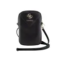Guess PU Grained 4G Metal Logo Wallet Phone Bag Zipper Black Фото num