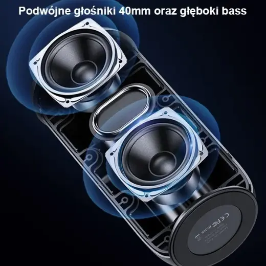 USAMS Głośnik YC Series Bluetooth 5.0 10W Waterproof Wireless Speaker with Lanyard czarny|black YC011YX01(US-YC011) Фото num