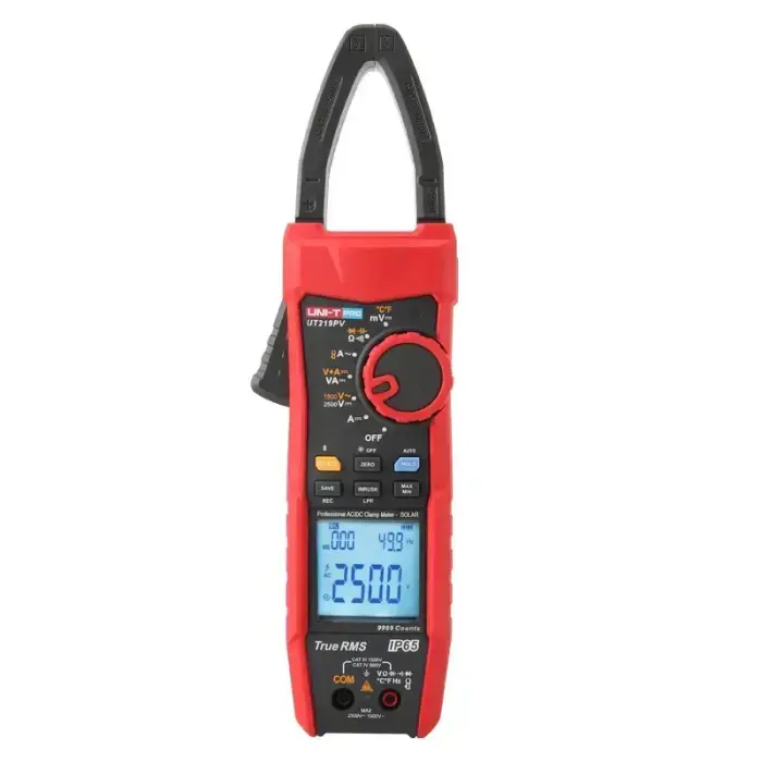 Professional AC/DC clamp meter SOLAR 1000A, 1.5kVAC, 2.5kVDC, V+A, IP65, CAT III 1.5kV, Bluetooth, UNIT