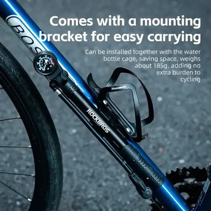 Rockbros 42310006001 bicycle pump with pressure gauge - black Foto 4