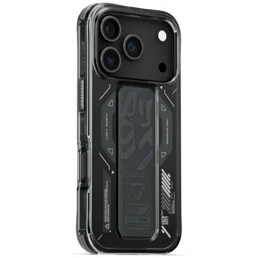 Skinarma Helio Case for iPhone 17 Pro Magnetic Charging + Grip Stand Graphite