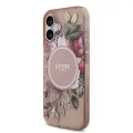 Guess IML Flowers Strap MagSafe Case for iPhone 17 Pink Фото num
