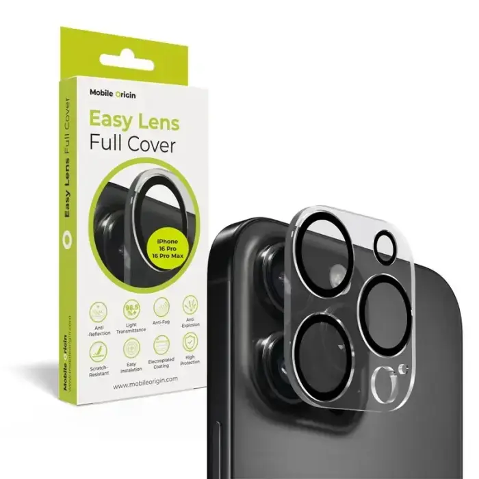 Mobile Origin Easy Lens full cover, clear - iPhone 16 Pro / 16 Pro Max