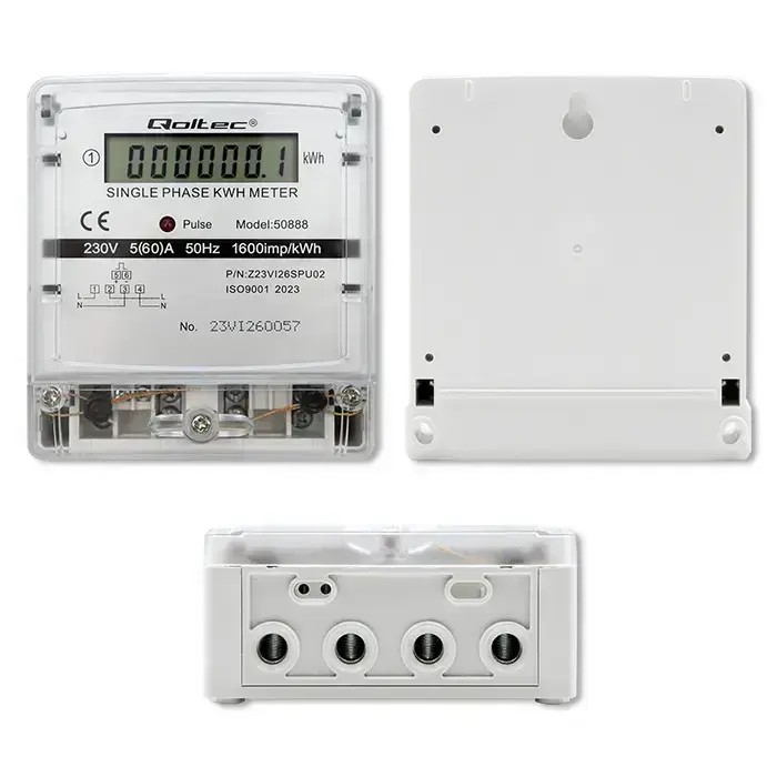 Qoltec Single-phase electronic meter | Energy consumption meter | 230V | LCD Foto 3