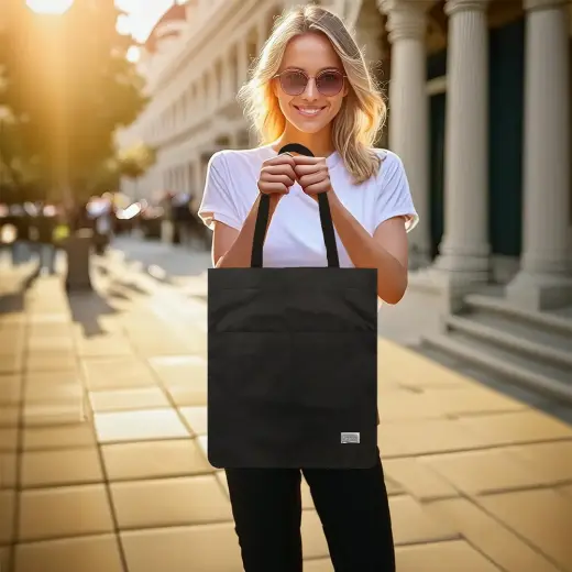 Shopping bag Wonder pattern 4 black Photo