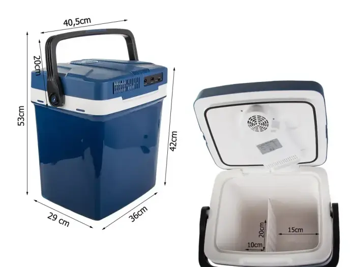GoodBuy Pārnēsājams ceļojumu ledusskapis 12V|230V 26L ar apkures funkciju – liels, mājas un ceļojumiem Foto 3