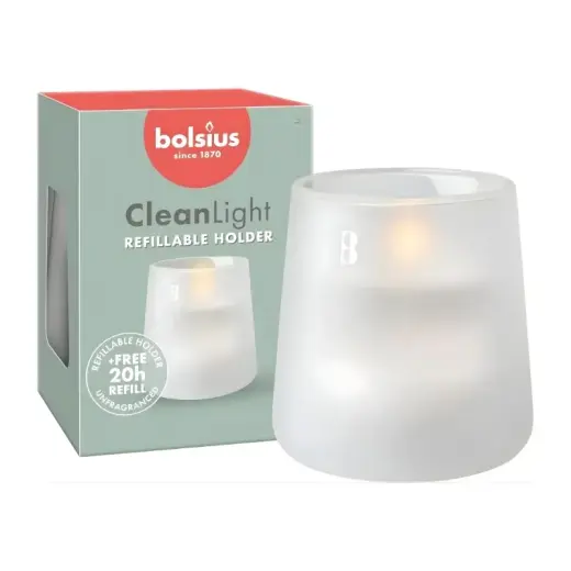 Candle scented glass glass Clean Light Ø95x85mm 0% fragrance