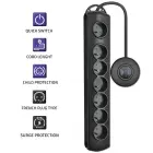 Qoltec Surge protector with Foot Quick Switch | 7 sockets | 1.5m | Black — Foto 4