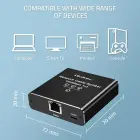 Qoltec Splitter Ethernet mini SWITCH 1x3 RJ45 | 1000Mb/s | USB-C | Aluminium Foto 2