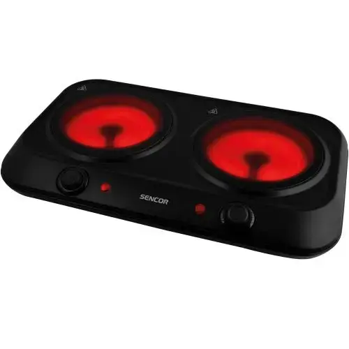 Sencor SCP 2263BK Инфракрасная керамическая настольная плитка с 2 нагревательными элементами 2400W Фото num