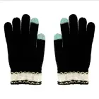 Gloves for touch screens BLACK WITH FLOWER Photo