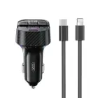 XO transmitter FM BCC17 Bluetooth MP3 car charger 30W black + cable USB-C - Lightning Foto 1