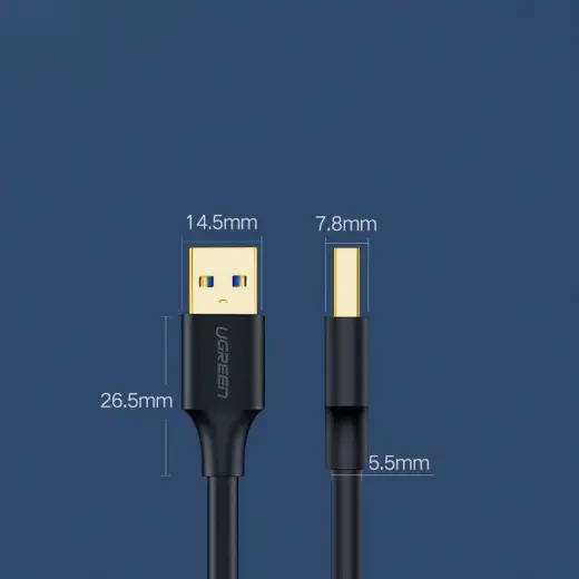 Ugreen USB - USB (male - USB 3.2 Gen 1) cable 1 m black (US128 10370) Photo