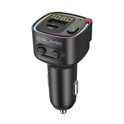 Blavec FM Transmitter Flash TR-02 MP3, Bluetooth - USB + Type C - PD 30W (TFMFTR02-B) black Фото num