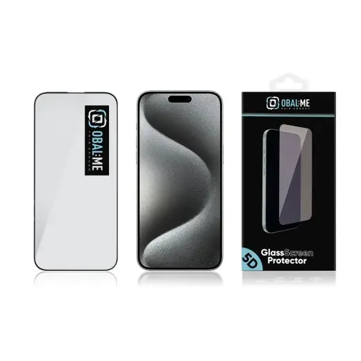 OBAL:ME 5D tempered glass for phone Apple iPhone 16 Pro Max black Photo