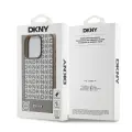 DKNY PU Leather Repeat Pattern Bottom Stripe MagSafe Case for iPhone 16 Pro Brown — Foto 5