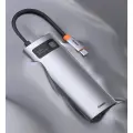 Baseus Metal Gleam 6in1 multifunctional HUB USB Type C - USB Type C Power Delivery 100 W | HDMI 4K 30 Hz | 3x USB 3.2 Gen 1 | RJ45 1 Gbps (CAHUB-CW0G) Foto 5
