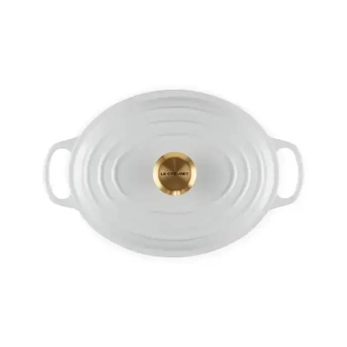 Кастрюля чугунная овальная 27см/4,1л белая Фото num