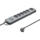 Qoltec Surge protector | 6 sockets | 3m | Grey — Foto 2