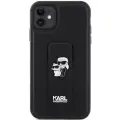 Karl Lagerfeld Gripstand Saffiano Karl&Choupette Pins case for iPhone 11 | Xr - black Photo