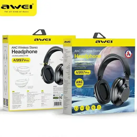 AWEI słuchawki nauszne A997 Pro ANC Bluetooth czarny|black Фото num
