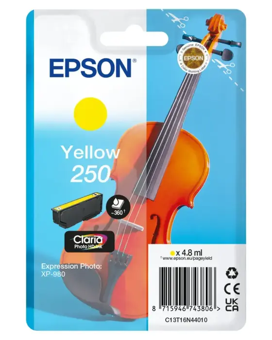 Epson Single Yellow 250 Violin Claria Photo HD Ink