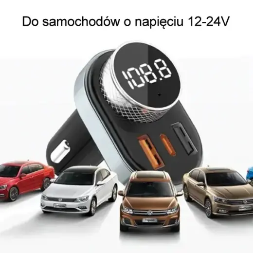 AWEI zestaw głośnomówiący C-843 z transmiterem FM, Bluetooth 5.0, MP3, 1xUSB+1xUSB-C czarny|black Фото num