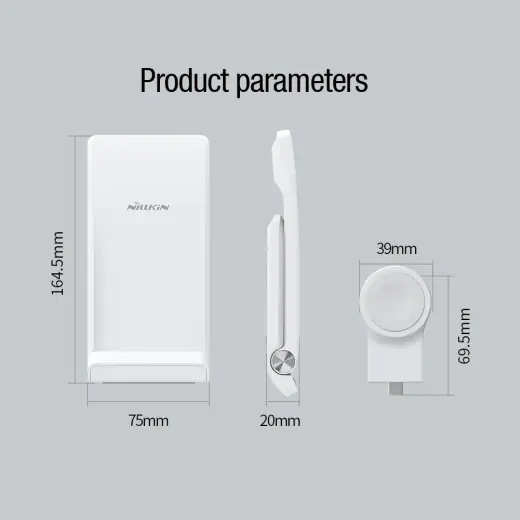 Nillkin PowerTrio 3in1 Wireless Charger for Apple Watch White (MFI) Фото num
