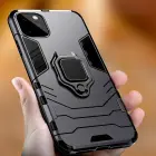 Ring Armor maciņš ar statīvu telefonam iPhone 15 Pro Max melns — Foto 11