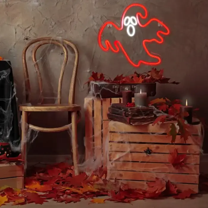 Neona PLEXI LED gaismas diodes SCAARY GHOST sarkans NNE15 Neolia Foto 2