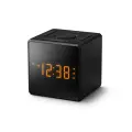 PHILIPS radio pulkstenis ar USB, melns Фото num