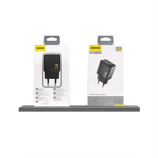 Dudao A23 travel charger | 2.4A | USB-A | black Photo