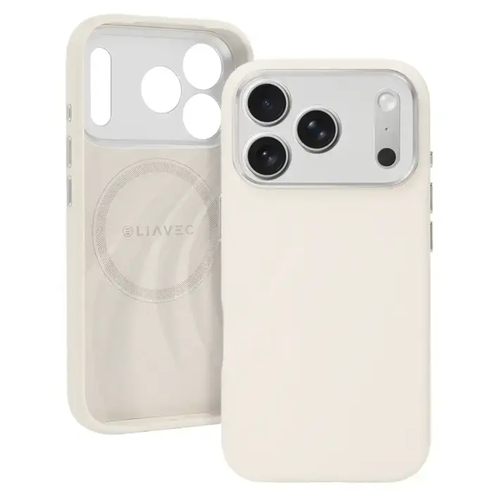 Liavec Silk Shield phone case with MagSafe support for iPhone 17 Pro beige