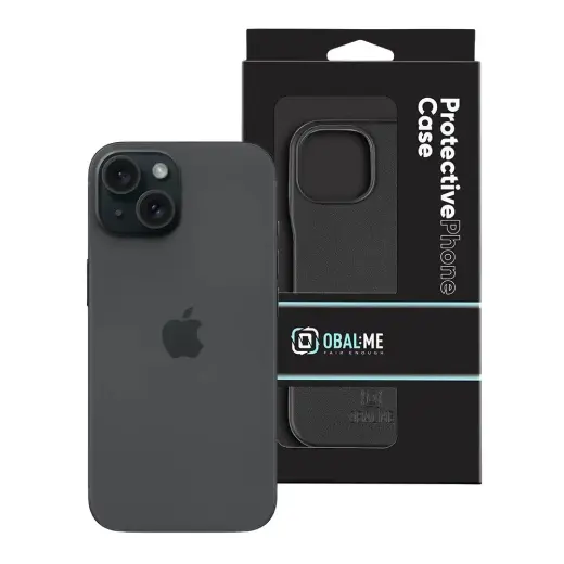 OBAL:ME LeatherTanga Cover for Apple iPhone 15 Black Photo