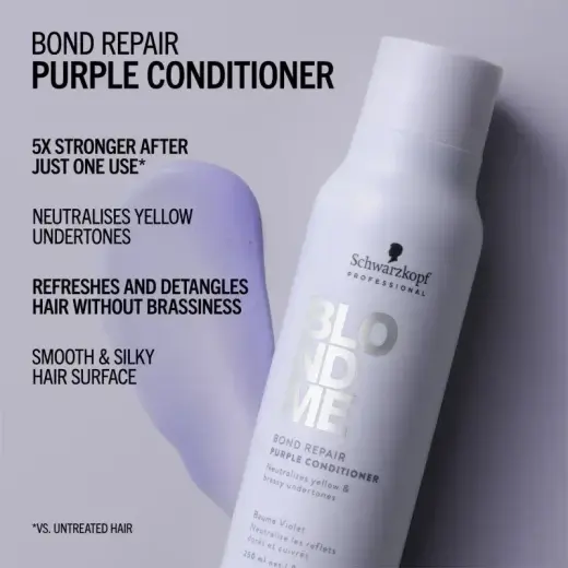 Schwarzkopf Blondme Bond Repair Purple Conditioner in Clear Фото num
