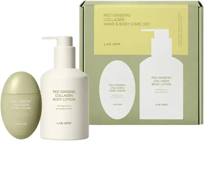 Set Lab 1899: Red Ginseng, Collagen, Moisturising, Body Lotion, 250 ml + Red Ginseng, Collagen, Improves skin elasticity, Hand Cream, 50 ml