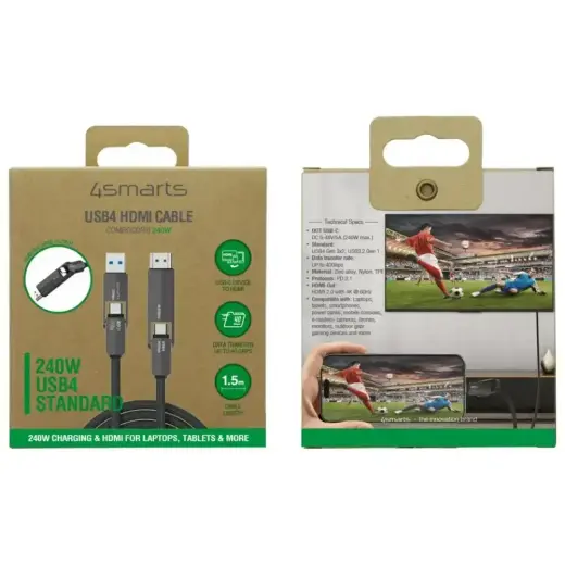 Cable 4smarts ComboCord USB4 HDMI 240W 1.5m black Foto 7