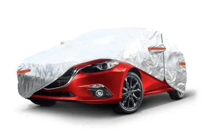 Alumīnija auto pārsegs ar rāvējslēdzēju, atstarojošs, 120 g + kokvilna, sudraba, izmērs M