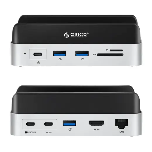 Orico MiniDock 10-in-1 Docking Station with SSD Hard Drive Bay - Silver Фото num