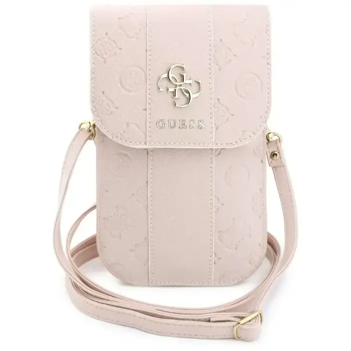 Phone Bag Guess Peony 4G & Classic Logos Stripe with Strap pink