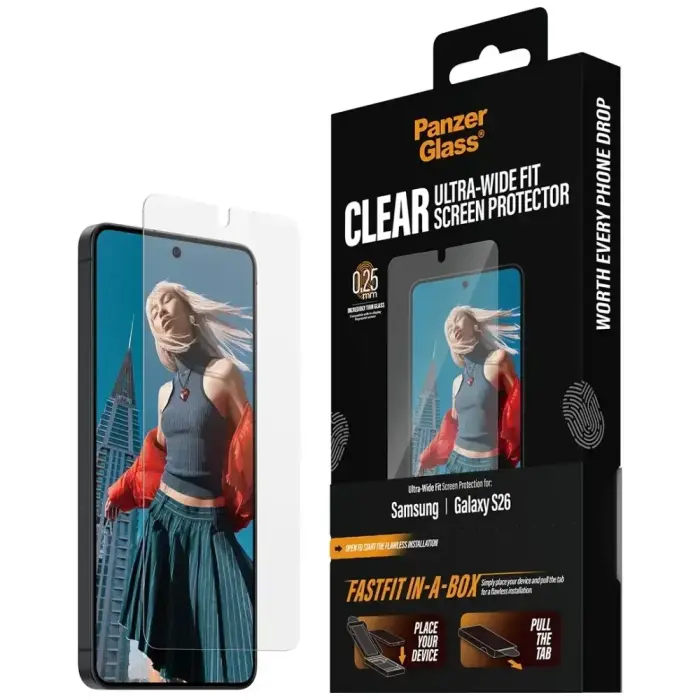 Tempered glass PanzerGlass Ultra-Wide Fit FastFit for Samsung Galaxy S26 Foto 5