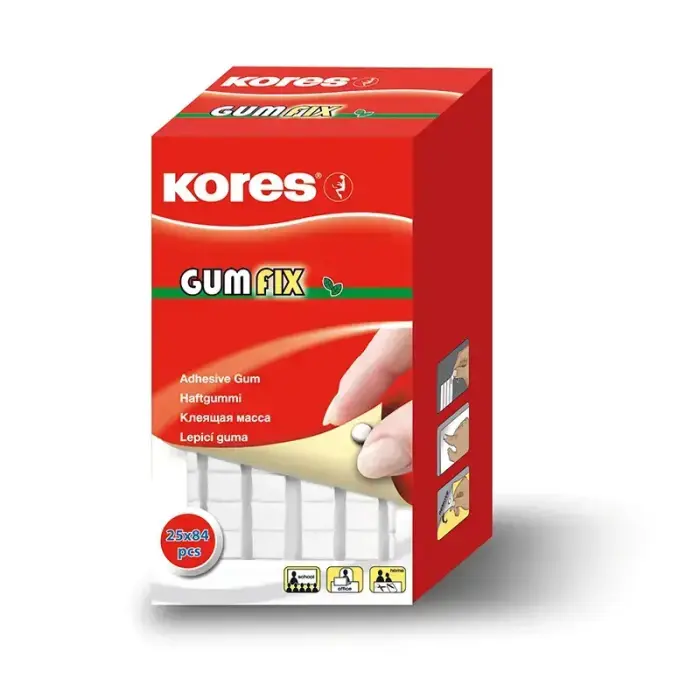 Līmējoša masa KORES Gumfix sadalīta kvadrātiņos, baltā krāsā, 84 gab., 50 g Foto 4