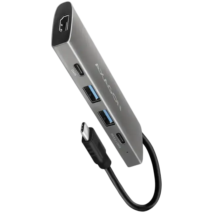 Axagon HMC-5H centrmezgls USB-C uz 3x USB 3.0 | HDMI | USB-C | 100W